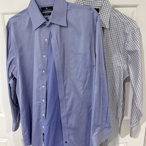 Hart Schaffner Marx Light Blue and Checkered Dress Shirts